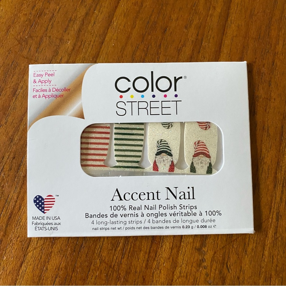4/$25 Color Street Accent Nail Strips NWT “Papa Gnome”